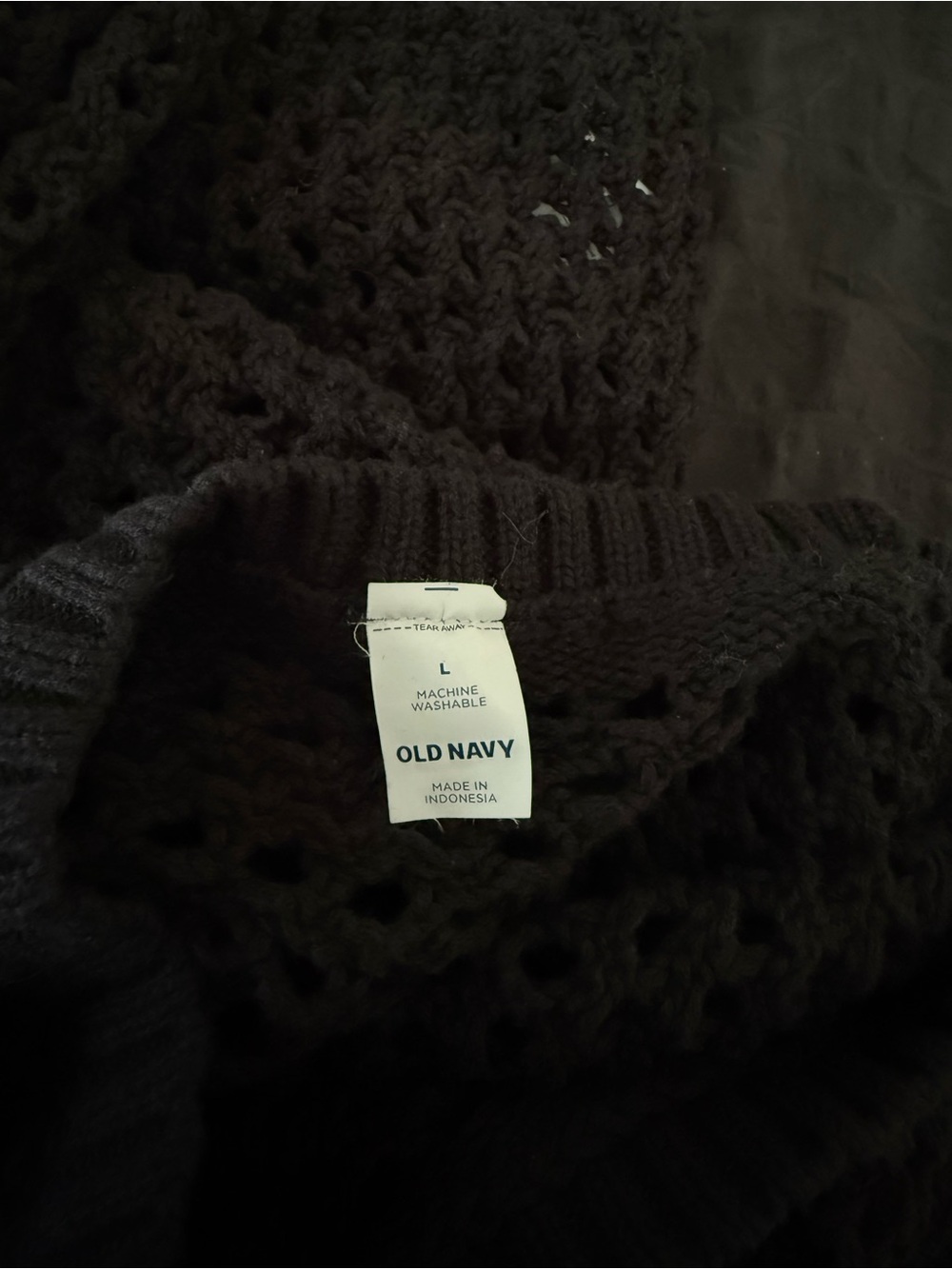 Old Navy Black Crochet Open-Knit Sweater - Picture 4 of 4
